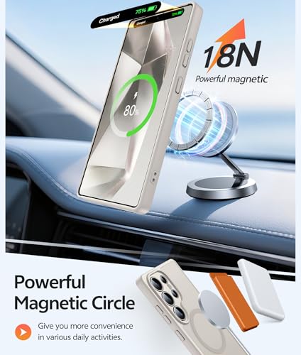 Image of FNTCASE for Samsung Galaxy S24 Ultra Case: [Fit for Magsafe] [Full Camera Protection] Translucent Matte Cases with [Screen Protector] Military Grade Shockproof Protective Phone Cover