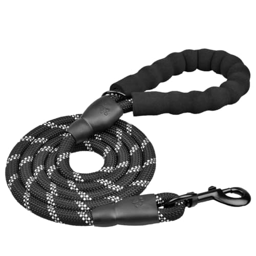 Guinzaglio Cane 3 Metri Riflettente, Guinzaglio Regolabile in Nylon Resistente per Cani di Taglia Media e Grande con Doppio Moschettone, Guinzaglio Lungo per Addestramento e Passeggiate Notturne