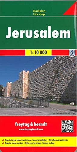 Jerusalem, Stadtplan 1:10.000: Touristische Informationen. Innenstadtplan. Straßenverzeichnis (frey Jerusalem, Stadtplan 1:10.000: Touristische Informationen. Innenstadtplan. Straßenverzeichnis (frey