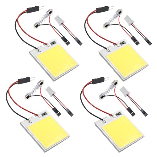 4 bombillas LED COB 48SMD blancas para interior de auto