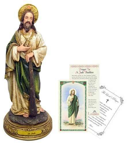 Estatua San Judas 12 pulgadas con tarjetas de oración