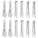 12 Pack Premium Small Serving Tongs, Dmoera Mini Stainless Steel Appetizer Tongs, 5.1Inch(12.7cm)