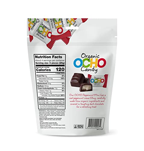 Ocho Organic Dark Chocolate Peppermint Minis Pouch (6-Pack) #TOP1