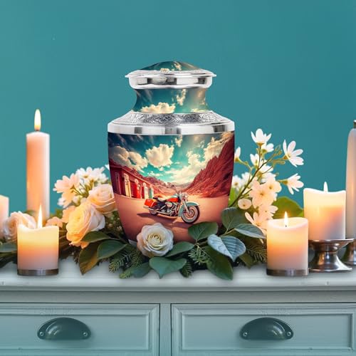 Image of Bike Urn Ashes Urns Human Remains 1 Large & 2 Small | Memorial Urn, Urns for Adult Male & Female
