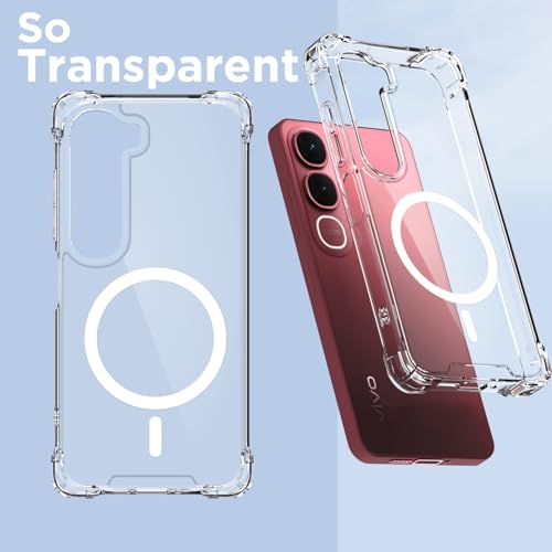Image of Amazon Basics Back Cover for Vivo Y31 5G Mag-Safe Shockproof PC + TPU Protective Case Magnetic Support Bumper Case (Transparent Mag-Safe)