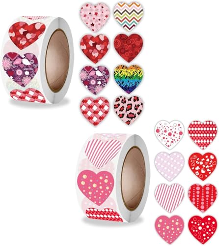 Image of 500pcs Watercolor Thank You Stickers, Round Thank You Adhesive Sticker for Small Business Wedding Supplies Packing Stickers Gift Wrap (1, Heart Shape Stickers)
