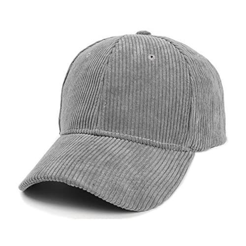 Generisch Gorro para hombre y mujer, gorra para exteriores, transpirable, cálido, suave, masculino, femenino, neutro, verano, gorra de béisbol sólida, de pana ajustable, visera de sombrero, gris
