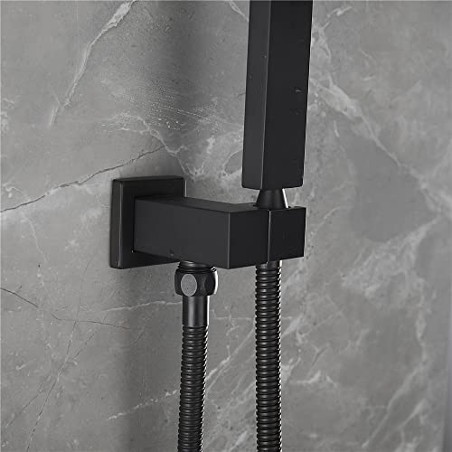 Ensemble de robinet de douche noir mat d'exception avec kit de valve brute - 5