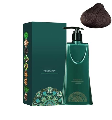 Juego de tinte para el cabello de larga duración con fórmula suave, extractos de plantas, crema de tinte de color para el cabello de larga duración (Dark Brown)