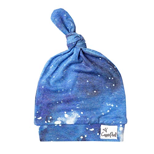 Image of Copper Pearl Baby Beanie Hat Top Knot Stretchy Soft Galaxy