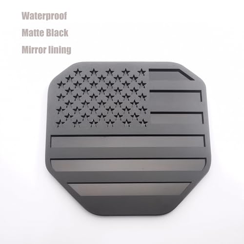 Image of American Flag Rear Tailgate Emblem Badge Compatible with Dodge Ram 2019-2020 1500 2500 3500 Matte Black