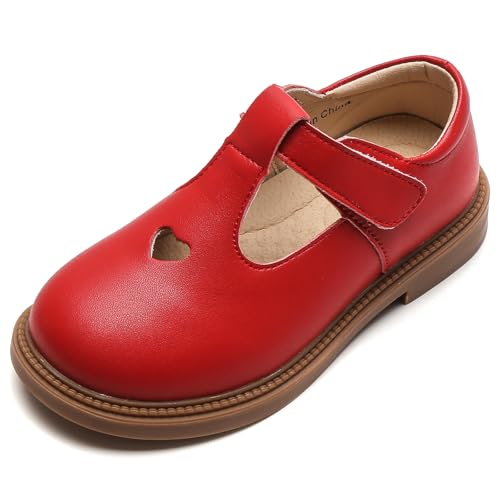 WUIWUIYU Girls Princess Oxfords Halloween Shoes T-Strap Casual Walking School Uniform Dress Mary Jane Flats