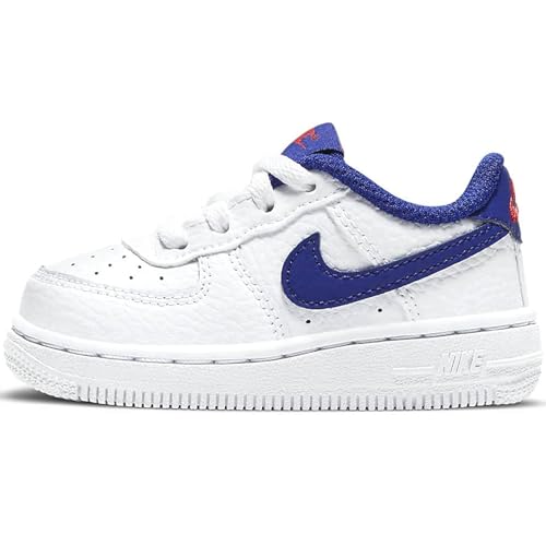 Nike Force 1 Boys CZ1691-101 (White/DEEP Royal Blue-University RE), Size 2