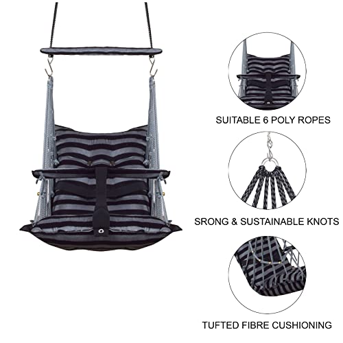 Image of Cotton Swing Chair for Kids Baby's Children Folding and Washable1-3 Years with Safety Belt /Home,Garden Jhula for Babies|Swing for Kids | Seat and Back Side 16x16 inch