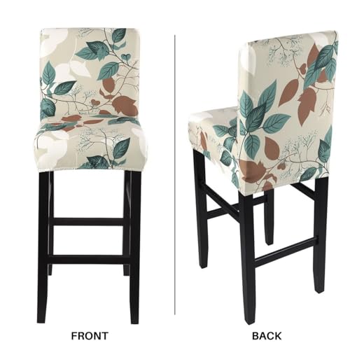 Image of SearchI Bar Stool Covers Set of 4, Stretch Washable Barstool Seat Covers, Counter Height Chair Covers for Kitchen Dining Room Cafe (Multiple Foliage)