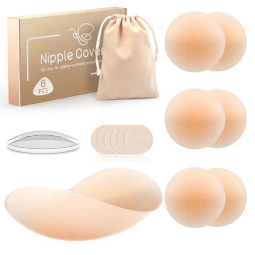 Kimsky Nippelpads, 6 Stück Damen Silikon Nipple Cover mit...