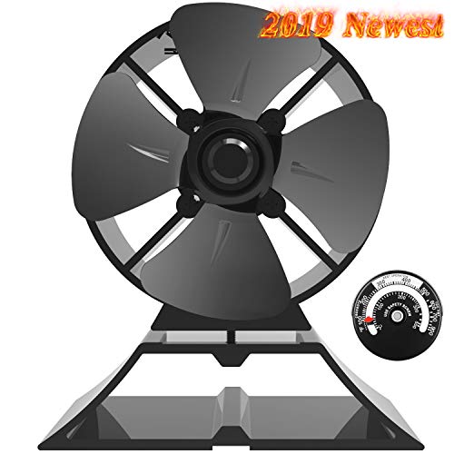KINDEN Mini Wood Burning Stove Fan 4-Blade 5.2 Inch Height for Small Place