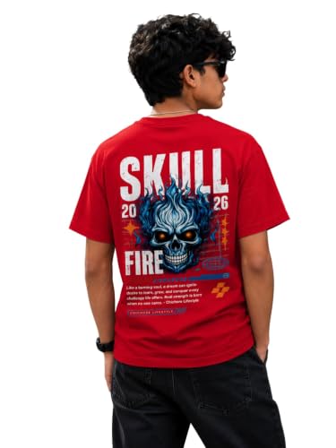 Image of Premium 240 GSM Oversized Round Neck T-Shirt | 100% Cotton | Heavyweight, Soft & Breathable | Relaxed Fit Casual Wear Red