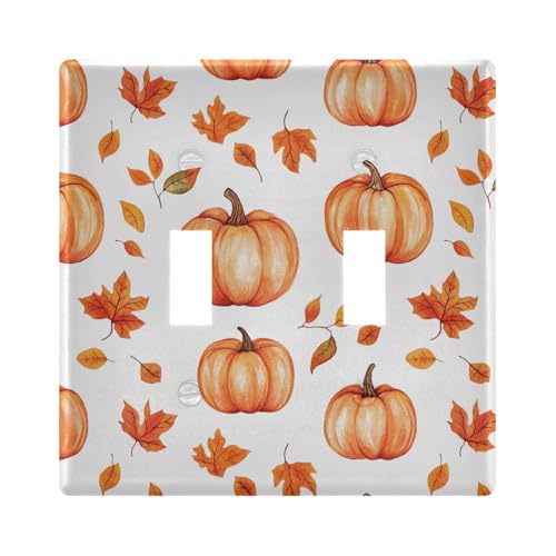 UMIRIKO Fall Pumpkin Thanksgiving Autumn Light Switch Cover Plate Covers Decorative Double Toggle Home Decor 202b7190