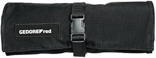GEDORE red Werkzeug-Rolltasche für 12 Schlüssel, Mit Fach für Kleinteile, Ohne Bestückung, Schwarz