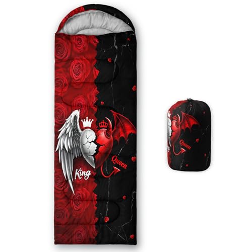 Image of QOOMO Ball Flower Camping Sleeping Bags,3 Season Warm & Cool Weather,Lightweight,Waterproof Sleeping Bags for Adults & Kids,Traveling,and Outdoors,Camping Gear Equipment