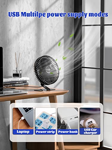 Svinkal Usb Desk Fan, Portable Office Mini Fan Quiet, Usb Powered, 3 Speed, 1.5M Cable, 90° Adjustment Travel Fan, Aluminum Alloy Bracket, 7Inch Desktop Fan For Office, Home, Dormitory. #TOP5