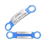 YouFia Silikon Hundemarke mit Gravur Edelstahl-Namensschilder für Haustiere Katzenmarken Haustier ID Tag Blau,L