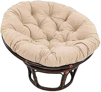 AHSBND Large Round Papasan Chair Cushion, Thick Outdoor Rocking Chair Cushion, Rattan Hanging Basket Cushion, Egg Nest Replacement Pad(Khaki,100 * 100cm)