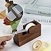 Buqoo Walnut Wood Tape Dispenser with Built-in Pen Holder – All-in-One Desk Organizer for Office/Home School