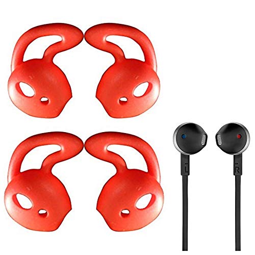 Image of Crysendo Soft Silicone Earbuds Eartips Case Cover for JBL Tune 205 Buds (Red)