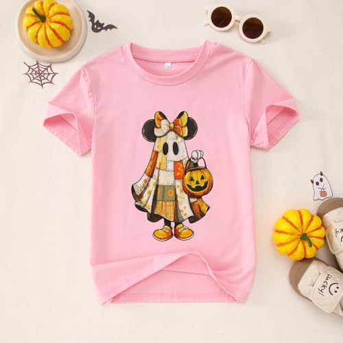 Girls Boys Halloween Outfits Cute Mouse Pumpkin Shirts Trick or Treat Spooky Season Tshirt Tops Kids Fall Clothes4