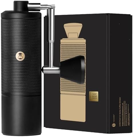TIMEMORE C5 ESP Pro Handkaffeemühle mit S2C-042-III Kegelmahlwerk, 0,015mm Präzisionsverstellung, vollmetallische tragbare Handmühle für Espresso/French Press/Pour Over - Schwarz
