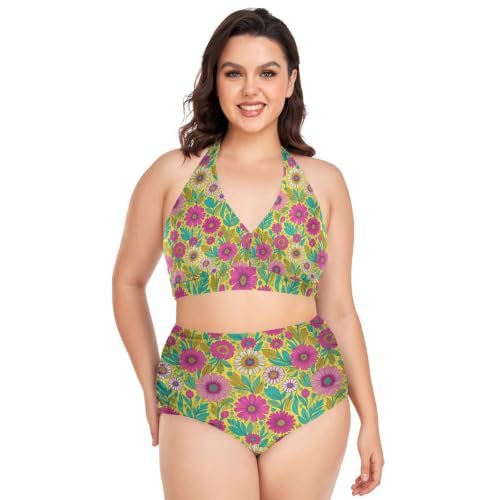 Maillot de bain deux pièces fleuri pour vos escapades à la plage et au bord de la piscine
