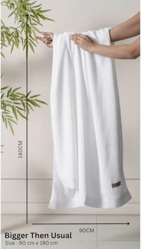 Image of Spread Spain Bamboo Towels for Bath, Towels for Bath Large Size, Bamboo Bath Towel High Absorbent & Soft, 360 GSM,1 Piece Bath Towel for Men /Women, 90 cms x 180 cms
