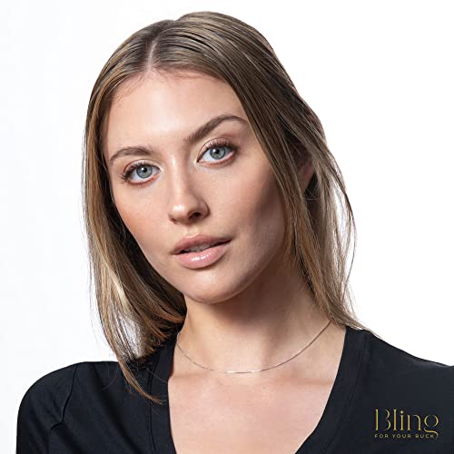 Bling For Your Buck Sterling Silver Chain Necklace For Women And Men | Thin Italian Box Chain 0.7Mm 925 Silver Necklace Chain | Choose Length 14 Inch - 40 Inch | 18 Inch Size #TOP2