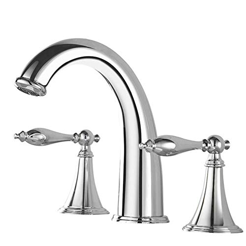 Robinet mitigeur de lavabo à 3 trous en laiton chromé split avec 2 poignées
