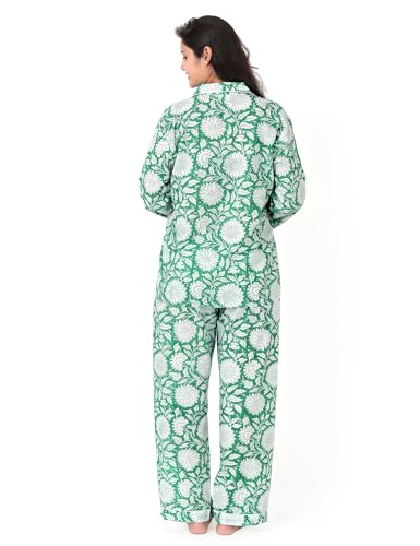 Image of Huar Women Pajama Set, 4 pcs Button Down Vacation Beach Cotton Set, Lounge wear PJ Set For Birthday