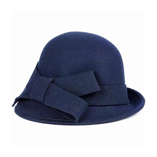 Gorro vintage de fieltro de lana para mujer miniatura 5