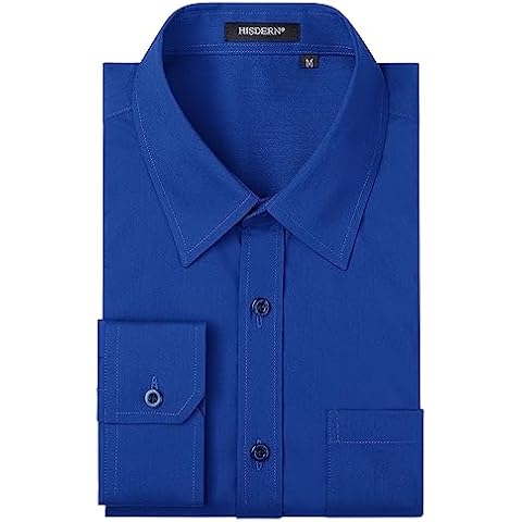 HISDERN Royal Blue Long Sleeve Shirt Cover