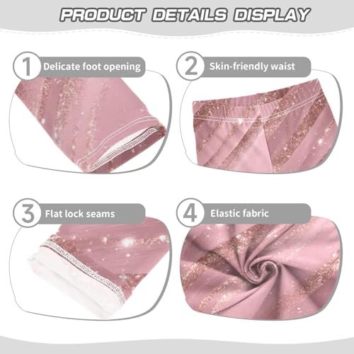 Girls Leggings Pink Stripes Pretty Kids Length Leggings Pants Toddler Athletic Soft Tights Trousers 4T3