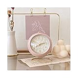 G1p6X7c2 Sveglia Sveglia analogica decorativa a batteria adorabile for ufficio, soggiorno, letto scolastico, scrivania, sveglia multifunzionale(Pink)