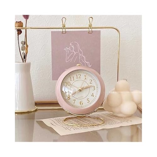 Väckarklocka Dekorativ analog väckarklocka Härlig batteridriven analog väckarklocka för kontor Vardagsrum Skolsäng Skrivbord Multifunktionell väckarklocka Digital väckarklocka (rosa) XXZ