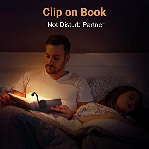 Book Light Reading Light Book Lamp For Reading In Bed, Book Lover Gifts For Women Men, Clip On Led Booklight Rechargeable Usb Portable 3 Color Temperatures Stepless Dimming Small Book Accessories #TOP2