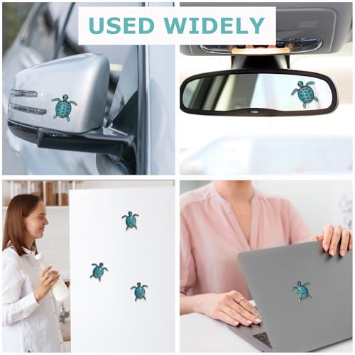 Image of ORIESSE Car Decals 3pcs Sea Turtle Stickers 3D Metal Emblem Badge Women Car Decor Mini Blue Turtle Ocean Beach Themed Decorations Car Charm