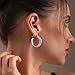 LeCalla Byzantine Earrings for Women 925 Sterling Silver Byzantine Earrings Click Top Thick Hoop Earrings for Women