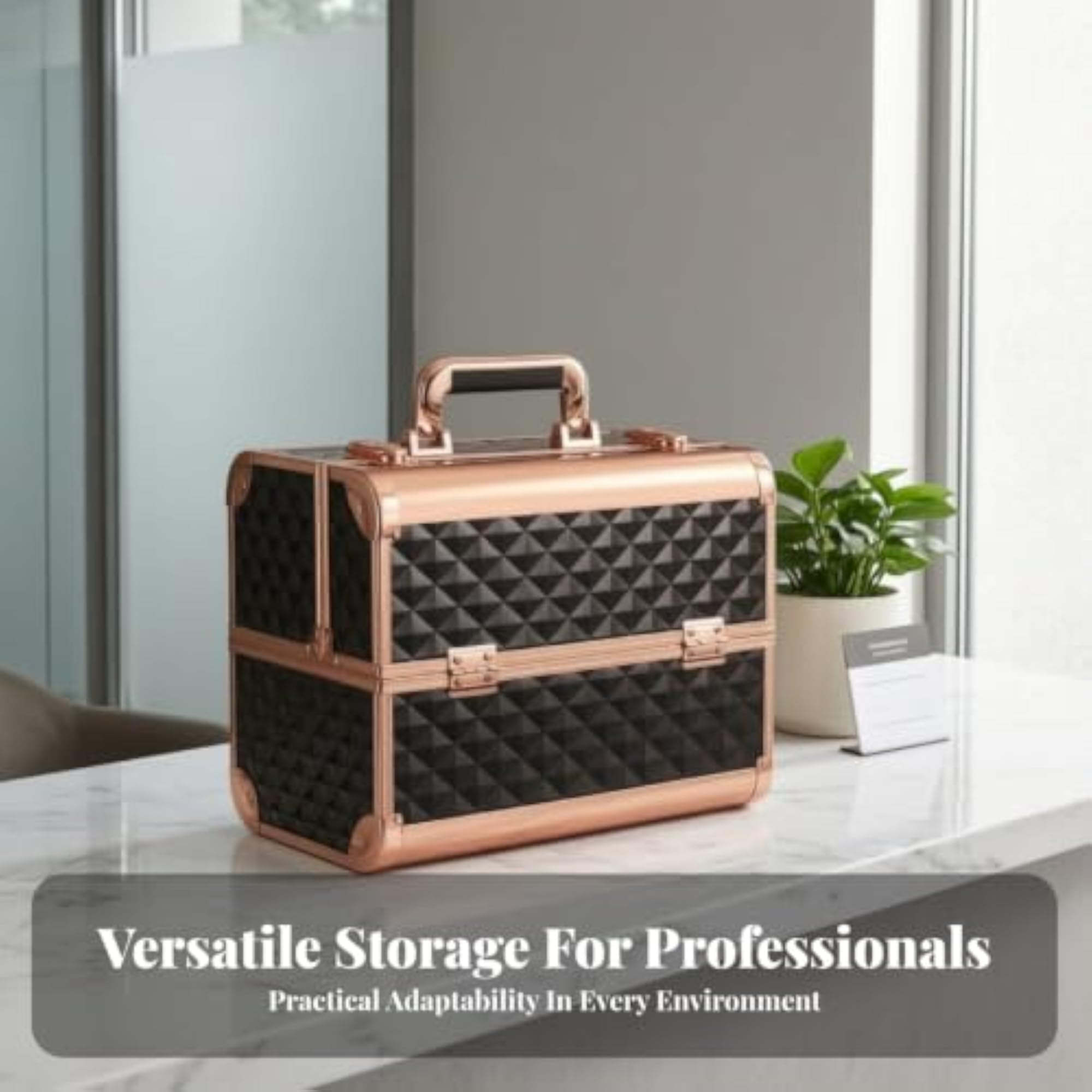 Professional Makeup Case with Fold-Out Trays