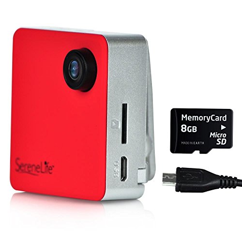 Image of SereneLife Clip-on Wearable Camera 1080p Full HD with Built-in Wi-Fi, Ideal for Classroom to Record the Lecture, Sports, Jogging, Cycling, Hiking, Fishing, and Camping. (SLBCM18RD)