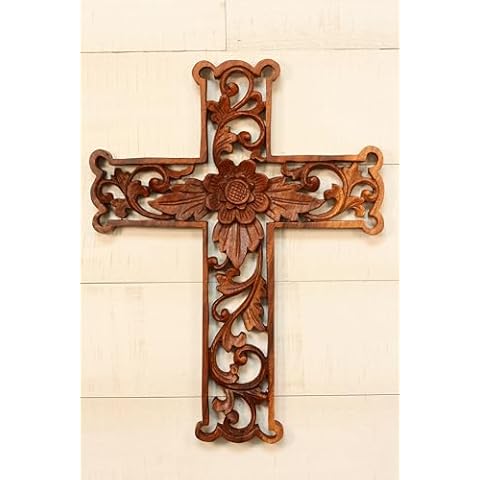 G6 Collection 16" Hand Carved Lotus Cross Cover