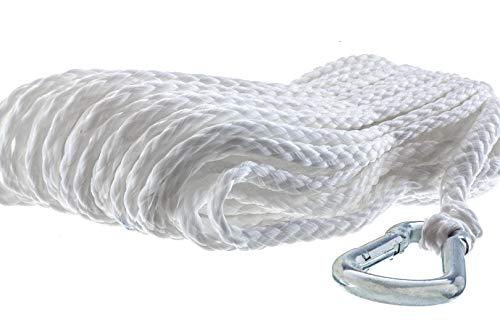 Attwood 11714-2 Hollow Braided Polypropylene Anchor Line 1/4" X 50', White #TOP1