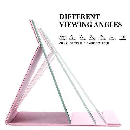 Ducare Portable Folding Vanity Mirror With Stand, Pink #TOP3